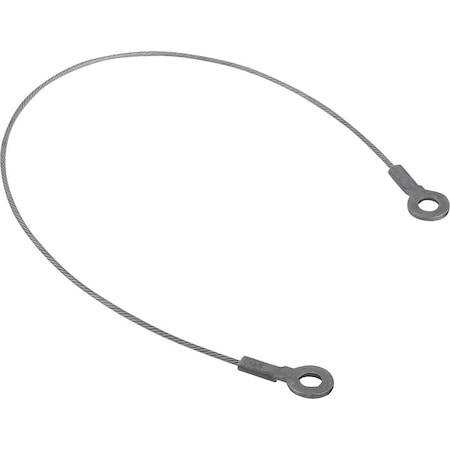 Kipp Tether Cable Form:B With Crimp Terminals L=300, Stainless Steel, Comp:Aluminum K0367.1300